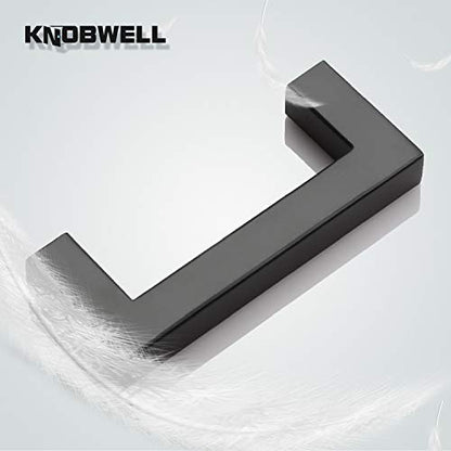 KNOBWELL 6 Pack 3 inch Kitchen Cabinet Pulls and Handles Matte Black, Bathroom Kitchen Cupboard Door Handles, 3" Hole to Hole Distance, Matte Black - color: Matte Black, size: Hole Center:3 Inch(76mm)