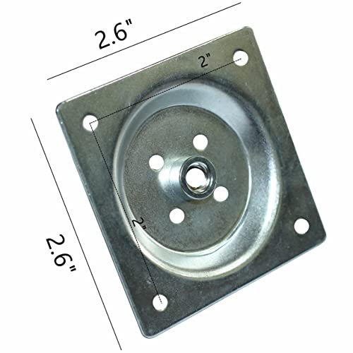 WEICHUAN Furniture Legs Mounting Hardware Sets - Include 5/16" -18 Coarse Attachment Plates, 5/16" -18 Coarse Hanger Bolts, Threaded Nuts, Screws Adapters 4 Sets, for Sofa Couch Chair Legs