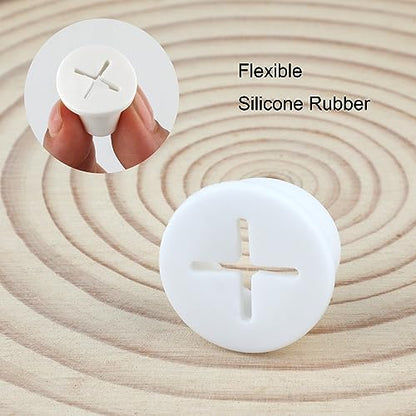 Desk Grommet,3/4 Inch Flexible Rubber Grommets, Silicone Cable Cord Grommet Wire Hole Cover for Desk, Table and Other Furnitures(12Pack) - size: 3/4IN/20mm White