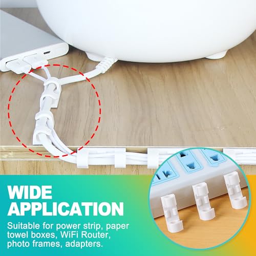 10 Pieces Self Adhesive Power Strip Holder – No-Drill Wall Mount for Surge Protectors & Extension Cords, Home, Office & Kitchen Cable Organizer