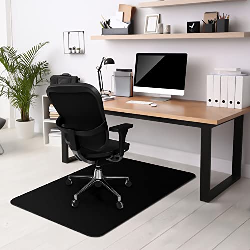 Kuyal Chair mat for Hardwood Floor 36 x 48 inches Rectangle Floor Mats Wood/Tile Protection Mat for Office & Home, Black - color: Black, size: 36" X 48" Rectangle