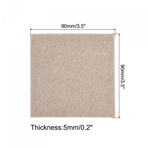 uxcell Felt Furniture Pads Self Adhesive Square Furniture Felt Pads, Anti Scratch Floor Protectors for Furniture Legs Hardwood Floor 3.5 Inch x 3.5 Inch Beige 12pcs - size: 3.5 Inch x 3.5 Inch