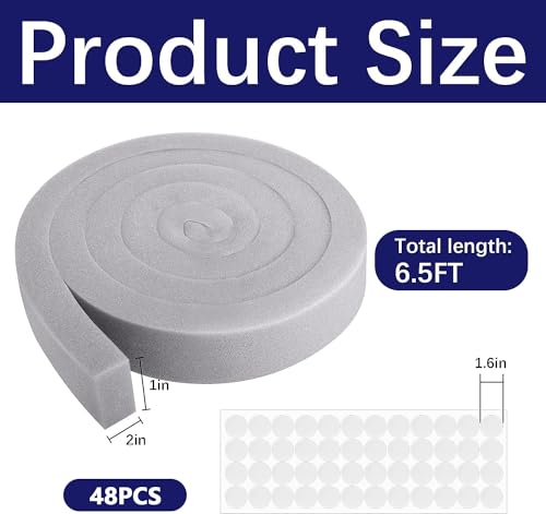 Tlswshsy 2 Pcs Air Conditioner Foam Tape-2'' x 1'' x 6.5 Ft Foam Air Conditioner Weatherseal Tape- Non-Adhesive Foam Seal Strip with Glue Point for Air Conditioner Door Window Seal - color: grey-2pcs