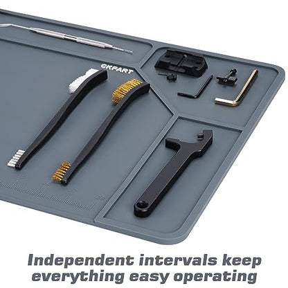 CKPART Rifle Gun Cleaning Mat, Anti-Slip Rubber Tactical Magnetic Mat, Gun Maintenance Mat,Gun Maintenance Mat for Gun Cleaning Kits 36" x 12"