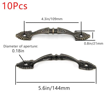 Geesatis 10 pcs Bronze Tone Decorative Antique Handle Pull Arch Shape Decorative Drawer Dresser Cabinet Pull Handles, with Mounting Screws, Anti-Rust, Hole to Hole Distance 4.3 inch - style: C