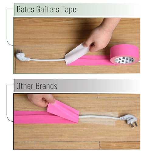 Bates- Gaffers Tape 2 Inch x 23 Yards, Pink Gaffer Tape 2 inch, Polyethylene-Coated Cloth, Non-Reflective, No Residue - color: Pink, size: 2 Inch x 23 Yards