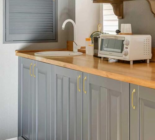 10 Pack Brushed Gold Cabinet Pulls 5 Inch Gold Cabinet Handles Gold Hardware for Kitchen Cabinets 8222 Drawers Bedroom Dresser Bathroom Vanity Cupboard - color: Brushed Gold, size: 5 Inches, style: 10 Pack Arch Pull