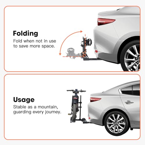 CRAVOT CyberRack E1 Ebike Rack, 100 lbs Capacity Foldable Bike Racks for Tow Hitch Heavy Electric Bike Carrier for 1 E-Bike, Up to 5-inch Fat Tire 2'' Receiver w/Lock - style: E1-25-100lbs