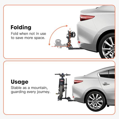 CRAVOT CyberRack E1 Ebike Rack, 100 lbs Capacity Foldable Bike Racks for Tow Hitch Heavy Electric Bike Carrier for 1 E-Bike, Up to 5-inch Fat Tire 2'' Receiver w/Lock - style: E1-25-100lbs