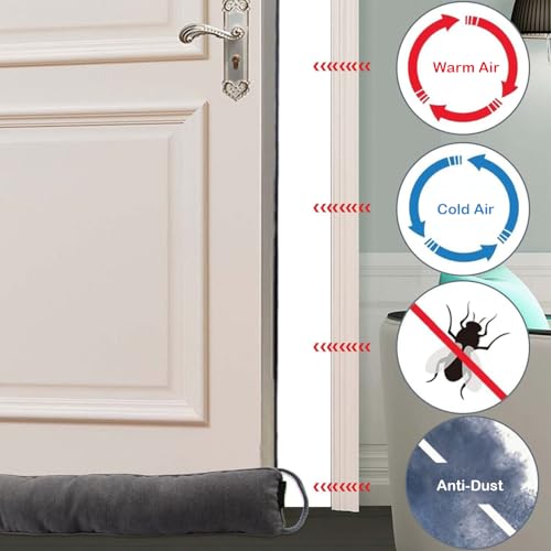 Hibate 1Pack 36inch Heavy Duty Door Draft Stopper for Bottom of Door, Under Door Draft Blocker (Glass Beads Filling)