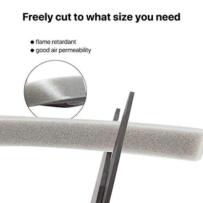Air Conditioner Foam-2 Rolls, 1 Inch Wide X 3/4 Inch Thick Total 13 Feet Long, Open Cell AC Foam Weather Seal for Gap Blocker, Anti-Vibration, Anti-Collision (6.5ft x 2 Rolls) - color: Gray, size: 1" (W) x 3/4" (T) x 13' (L)