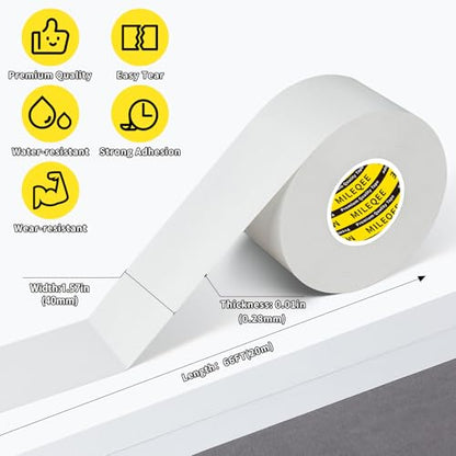 Duct Tape Heavy Duty Single Sided, Strong Adhesive High Strength, Waterproof Mesh Tape for Indoor and Outdoor Repairing Sealing Bonding, Easy Use Hand Tearable, 1.57 Inch x 66 Feet, White - size: 1.57″ x 66 FT