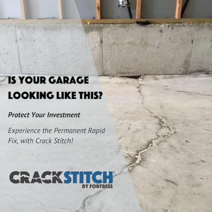 CrackStitch 15pk Concrete Crack Repair Kit|DIY Foundation Crack Repair|Basements, Garages, Pools, Floors, Wall & Block|Carbon Fiber/Kevlar Concrete Reinforcement