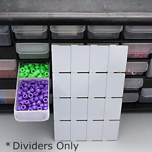 (64-Pack Small Drawer Dividers compatible with Craft Cabinet and Hardware Storage Organizers, (Dividers Only), Made of High-Strength Fiberglass, Easy to Label - style: Width Dividers (Pack of 64)