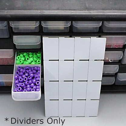(64-Pack Small Drawer Dividers compatible with Craft Cabinet and Hardware Storage Organizers, (Dividers Only), Made of High-Strength Fiberglass, Easy to Label - style: Width Dividers (Pack of 64)