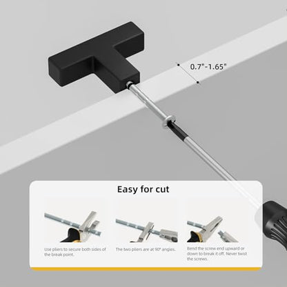 Goldenwarm 5 Pack Black Square T Bar Single Hole Knobs Cabinet Pull Drawer Handles Stainless Steel Modern Hardware for Kitchen and Bathroom Cabinets Cupboard Kitchen Cabinet Knobs - color: Matte Black, size: Single Hole