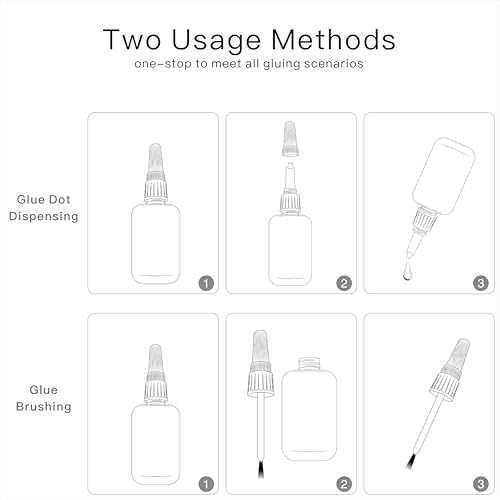 (2-in-1) Metal Glue with Brush Applicator & Nozzle,Small Piece Metal Repair,Super Instant Glue Bonding Between Metals, Metals and Other Materials,Waterproof Clear