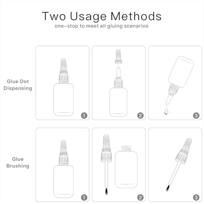 (2-in-1) Metal Glue with Brush Applicator & Nozzle,Small Piece Metal Repair,Super Instant Glue Bonding Between Metals, Metals and Other Materials,Waterproof Clear