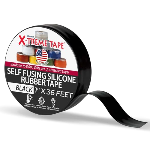 X-Treme Tape MOCAP Heavy Duty Electrical Tape, Self-Fusing Silicone Rubber, Waterproof & Insulating Flexible Tape, Electrical for Hose, Automotive, Outdoor & Repairs - 1 Inch x 36 Ft Roll - Black - color: Black, size: 1" wide x 36 ft long