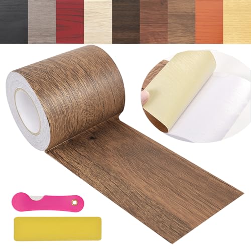 Wood Grain Repair Tape, 2.4inch X 32ft Self Adhesive Wood Colored Tape for Tables, Chairs, Baseboards, Doors, Windows, Floors, Handicraft DIY. - color: Begonia wood color, size: 2.4in*32ft
