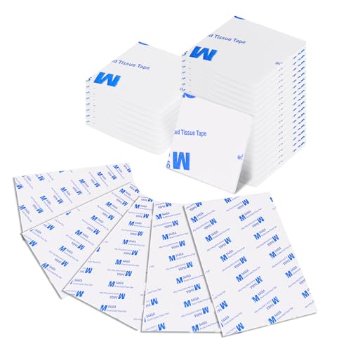 100 Pcs Double Sided Foam Tape Heavy Duty Mounting Tape, Waterproof,Removable,Sticky Pad for Car, Home, Office Decor,26 x 26 x 2mm, (White Square)