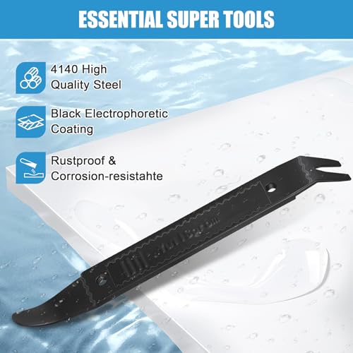 4140 Pry Tool,Pry Bar Trim Removal Tool,Pocket Pry Bar,Automotive Trim Removal Tool Kit,Aircraft Trim Removal Pry Tool,Interior and Exterior Trim Removal Kit for Planes (Dual-purpose tool black) - size: Dual-purpose tool black