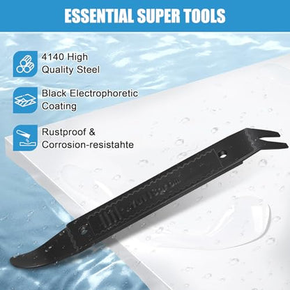 4140 Pry Tool,Pry Bar Trim Removal Tool,Pocket Pry Bar,Automotive Trim Removal Tool Kit,Aircraft Trim Removal Pry Tool,Interior and Exterior Trim Removal Kit for Planes (Dual-purpose tool black) - size: Dual-purpose tool black
