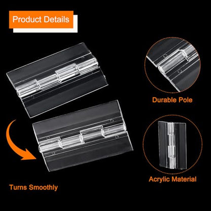 uxcell 60Pcs Acrylic Mini Hinge with Acrylic Hasp Latch Assortment Kit Clear Acrylic Folding Hinge Buckle Latch Hasp for Crafts Jewelry Box