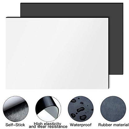 4 Pcs Non Slip Furniture Pads 6 x 4 Inch Self Adhesive Rubber Pads with Anti Grip Cuttable Rubber Self Stick Sheet for Furniture and Appliances