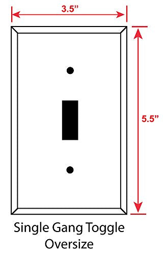 OVERSIZED 1 Gang Toggle Metal Light Switch Cover - One Gang Wall Plate for Toggle Style Light Switches, Steel Painted White with Semi-Gloss Finish, (MADE IN USA) 5.5 x 3.5 Inches - 10 Pack - color: 1 Gang Toggle 10 Pack