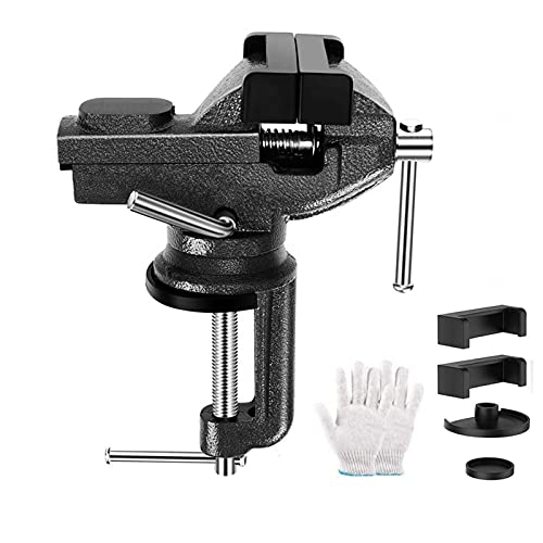 Home Table Vise Universal Rotate 360° Work Clamp-On Vise, golf club vise clamp,Portable Vice for Workbench, 3.2" black - size: 3.2" Black