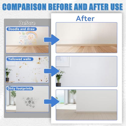White Paint, White Paint for Wall Touch Up, Interior White Paint with Roller Brush for Flat, Ceiling, Drywall, Quick-Drying Water-Based Wall Paint, Covers Stains, Scratches, Yellowing, Low Odor