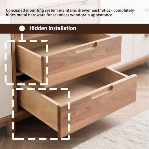Drawer Slides Center Track for Kenlin Rite-Trak II Rails Kit, 16 Inch Drawer Metal Slides with Stop & Roller 1 Pack