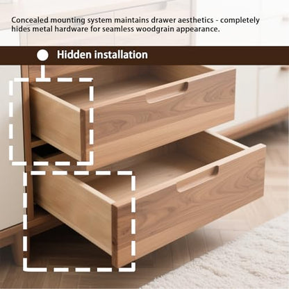Drawer Slides Center Track for Kenlin Rite-Trak II Rails Kit, 16 Inch Drawer Metal Slides with Stop & Roller 1 Pack