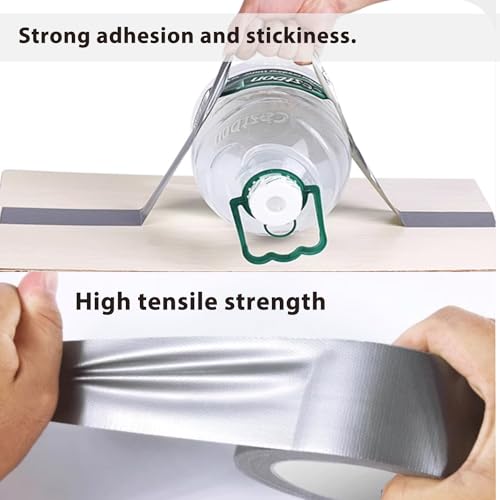 3-Pack Duct Tape Heavy Duty Waterproof Silver, 66 Yards x 1.88 Inch Total Strong Adhesive Duct Tape No Residue Bulk for Home Use, DIY, Projects, Outdoor Repairs Tear by Hand - color: Silver