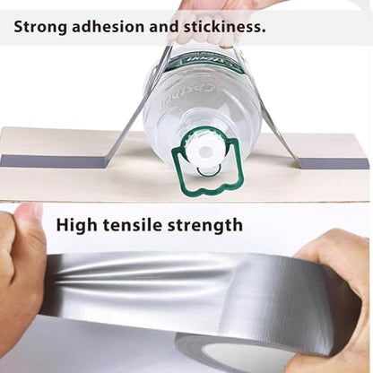 3-Pack Duct Tape Heavy Duty Waterproof Silver, 66 Yards x 1.88 Inch Total Strong Adhesive Duct Tape No Residue Bulk for Home Use, DIY, Projects, Outdoor Repairs Tear by Hand - color: Silver
