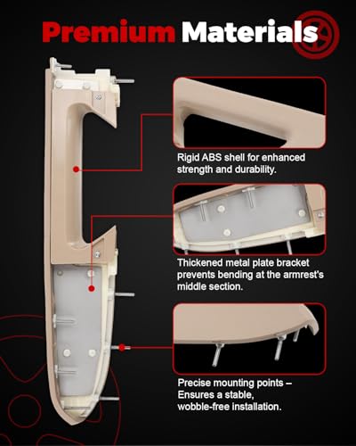 22818467 Front Left Driver Side Armrest Repair Kit Compatible with 2010-2014 Silverado 1500 2500HD 3500HD Sierra 1500 2500 HD 3500 HD Door Panel with Release Handle Below Armrest - Tan - size: 22818467