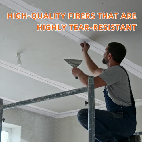 QILIMA Self-Adhesive Fiberglass Drywall Joint Tape Mesh for Wall Patch, 6 Inch by 75 Feet White - size: 6Inch x 75 Feet