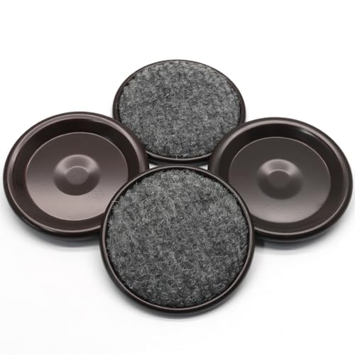 24Pcs Round Metal Felt Furniture Caster Cups, 1-5/8Inch Carpet-Bottom Furniture Sliders Non-Slip Wheel Savers, Floor Protectors Pads for Hardwood, Tile & Laminate Floors - size: 24Pcs,Round,1-5/8"