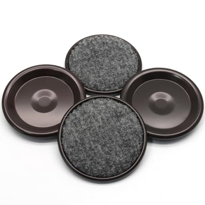 12Pcs Round Metal Felt Furniture Caster Cups, 1-5/8Inch Carpet-Bottom Furniture Sliders Non-Slip Wheel Savers, Floor Protectors Pads for Hardwood, Tile & Laminate Floors - size: Round,1-5/8"