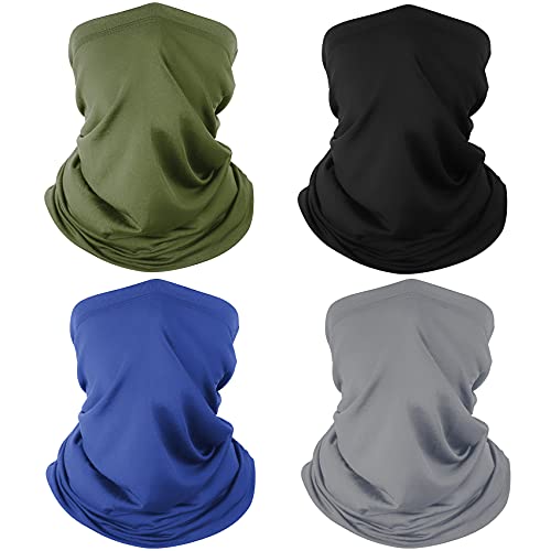 Neck Gaiter Bandana Face Mask: Sun Cooling Scarf Gator Cover Head for Men Women - color: Black&grey&green&blue