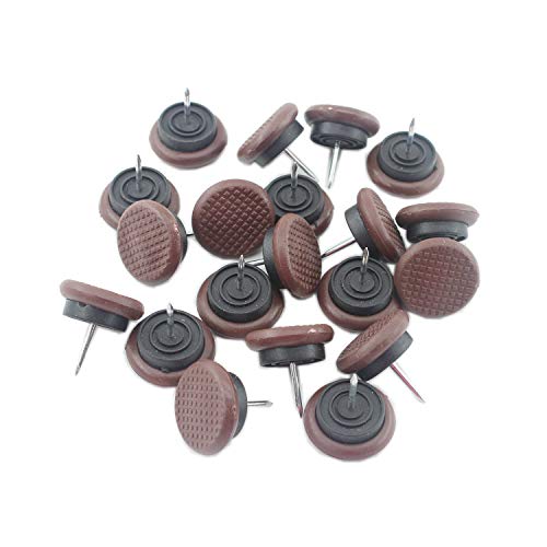 50pcs Round Heavy Duty Nylon Furniture Pads,Ulifestar Nail On Furniture Sliders Hardwood Floor Protectors for Chair Table Desk Desser Cabinet Sofa Couch Leg Feet Non Slip Glides Dia 24mm(Brown) - color: Brown, size: DIA24MM/0.94''