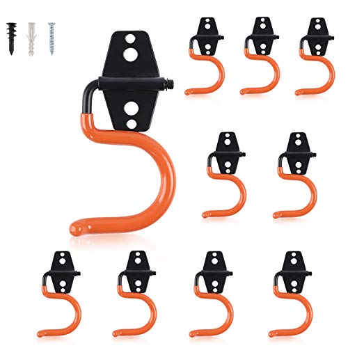 AOBEN Garage Hooks Heavy Duty, Steel Garage Storage Hooks, Utility Tool Hangers and Broom and Mop Holder Wall Mounted for Organizing Cleaning Tools, Mops, Garden Tools (S, 10 Pack) - size: S Hooks, 10 Pack