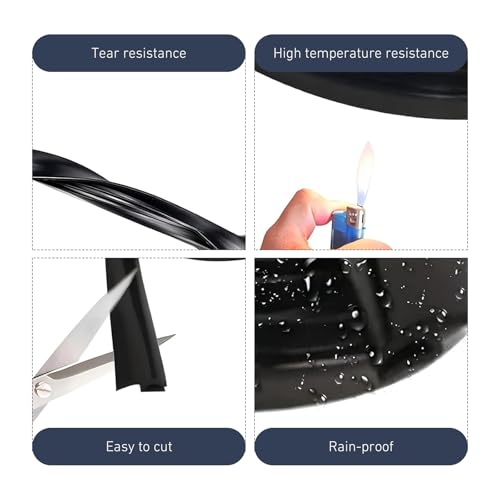 5.6Ft Windshield Cowl Rubber Seal Strip, Waterproof Soundproofing T-Shaped Windshield Sunroof Sealing Strips, Cuttable Automotive Rubber Trim for Windows, Rear Doors, and Roof (Black)