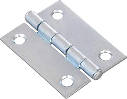 Hardware Essentials 851722 Light Narrow Door Hinges and Fixed Pin Zinc 2" -2 pack