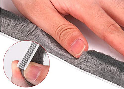 Weather Stripping Door Seal - 5m (16ft) Brush Weather Stripping, Card-Slot Seal Strip Pile Weatherstrip for Door Window (5mm x 6mm (Baking 0.197 x Brush 0.236 Inch) Gray) - size: 5 mm x 6 mm