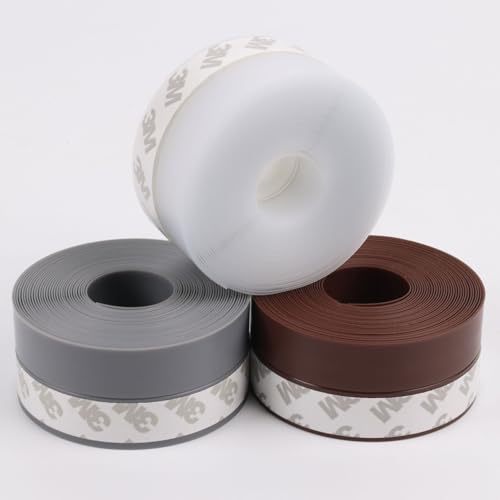 5M/16ft Window Sealing Strip, Self Adhesive Weather Stripping 35mm Width, Silicone Door Bottom Seal Strip Tape for Gaps of House Glass Shower Window and Door Weatherproof Soundproof, Transparent - size: 5M/16ft 35mm Transparent