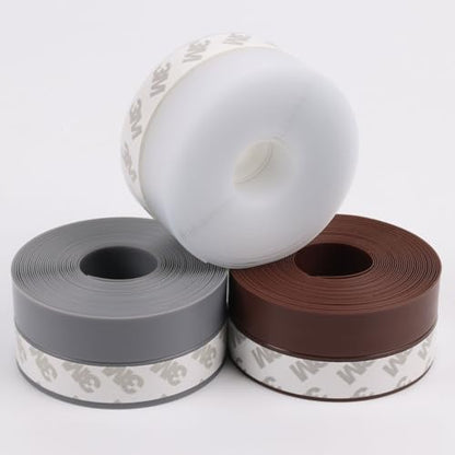 5M/16ft Window Sealing Strip, Self Adhesive Weather Stripping 35mm Width, Silicone Door Bottom Seal Strip Tape for Gaps of House Glass Shower Window and Door Weatherproof Soundproof, Transparent - size: 5M/16ft 35mm Transparent
