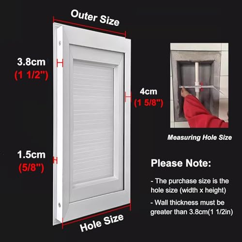 Access Panel for Drywall with Door Handle Aluminum Alloy Wall Concealment Access Box Wall Hole Cover Plate for Plumbing Electrical Cables, Easy Install (White, 16x24in)