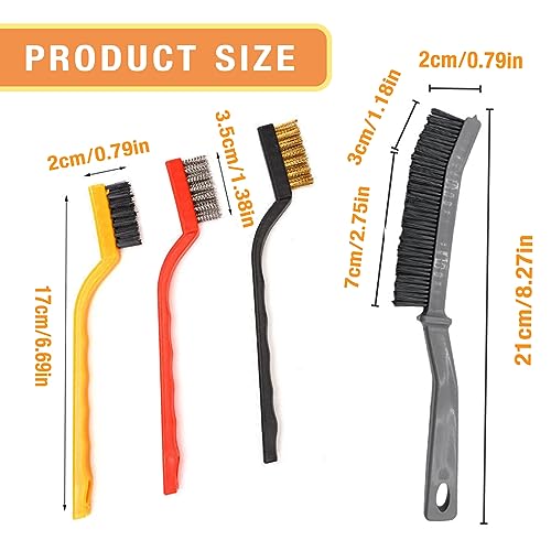 Kitchen Stove Gap Cleaning Nylon Scrub Brush, Hard-Bristled Crevice Cleaning Brushes Set for Range Hood Grease Grime, Clean Tiles Corners, Bathroom, Shower, Door Window Track (5 Pcs)